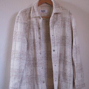 BB Dakota Steve Madden |  Shacket/Plaid Jacket White and Grey | Size L
